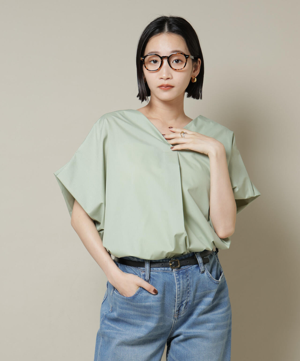 ドルマンワイドスキッパーブラウス