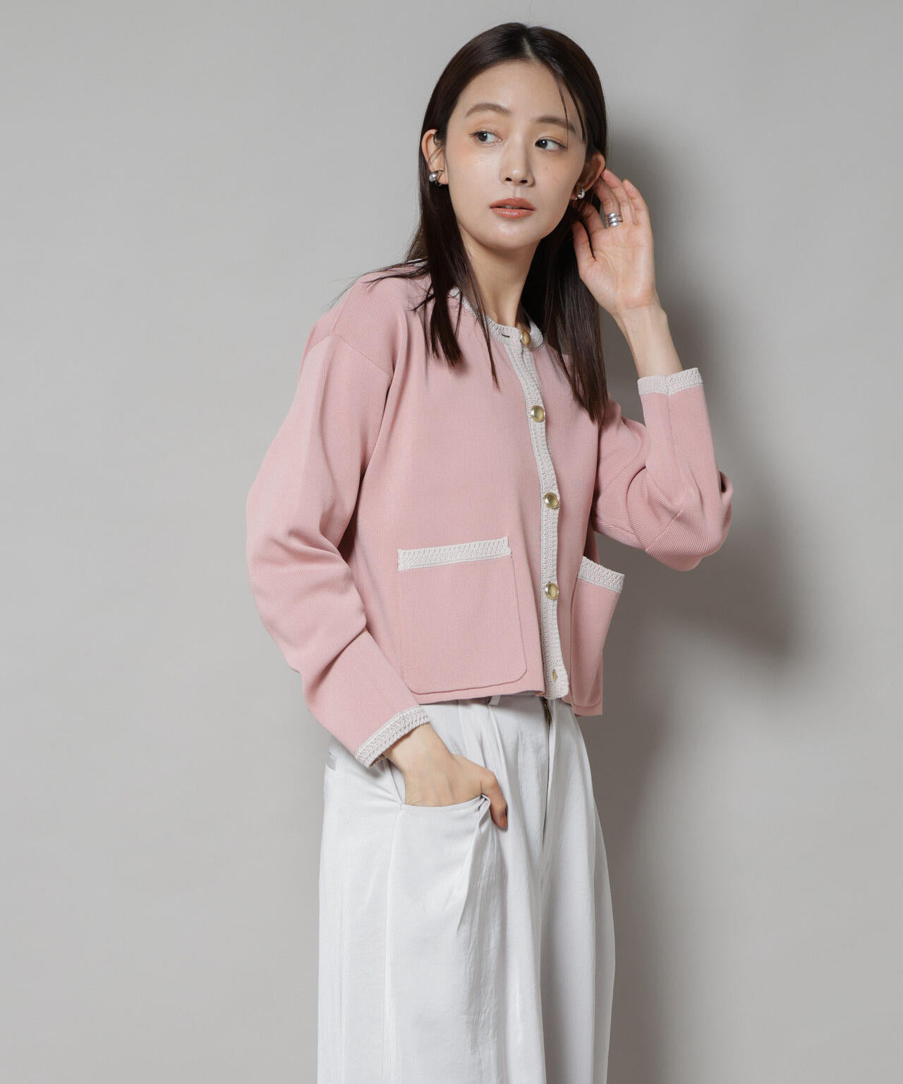 洗濯機洗可配色ジャケットカーディガン | NANO universe（ナノ