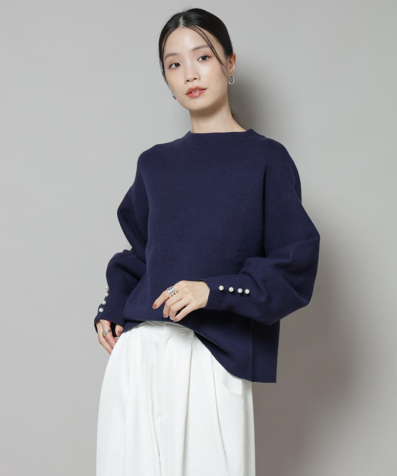 未使用級　ブリーフィング　ニット　セーター　ネイビー M ナノユニバース別注 NANO universe｜総針ニット | Rakuten Fashion(楽天ファッション／旧