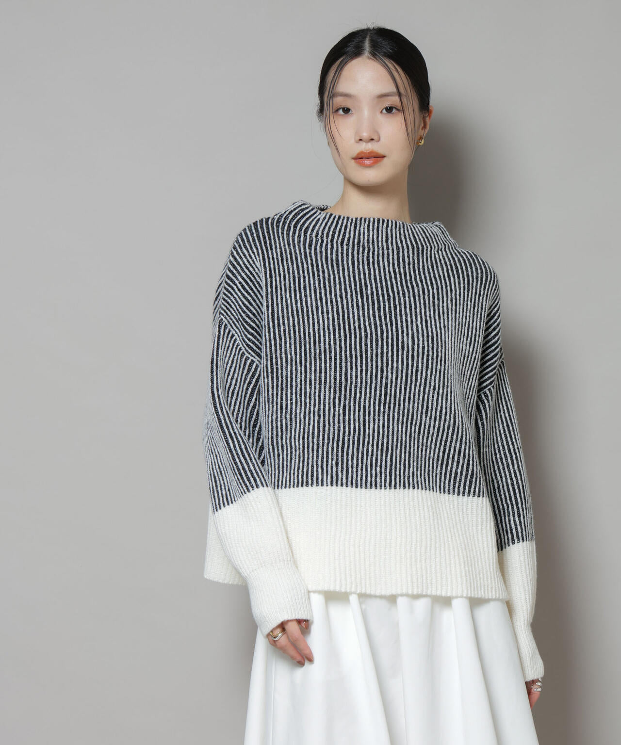 シャドーストライプニットプルオーバー | NANO universe（ナノ