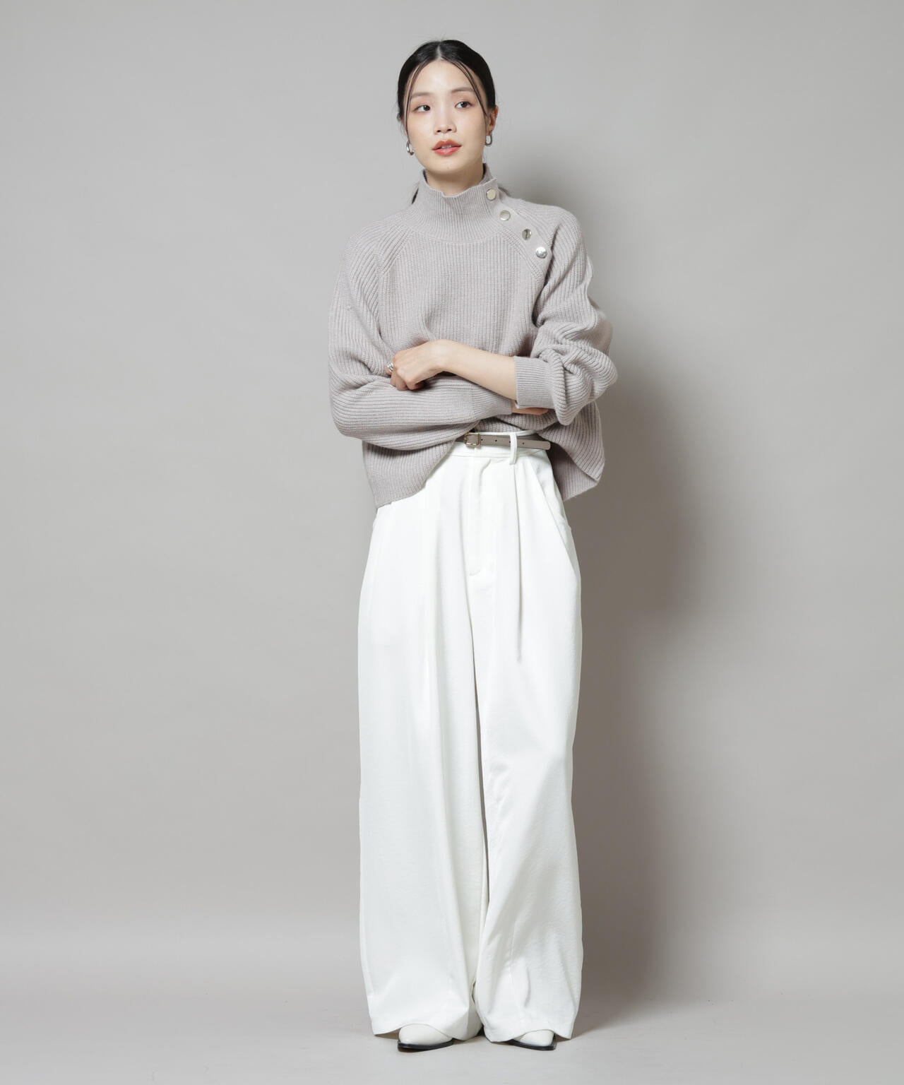 釦ディティールニットプルオーバー | NANO universe（ナノ・ユニバース