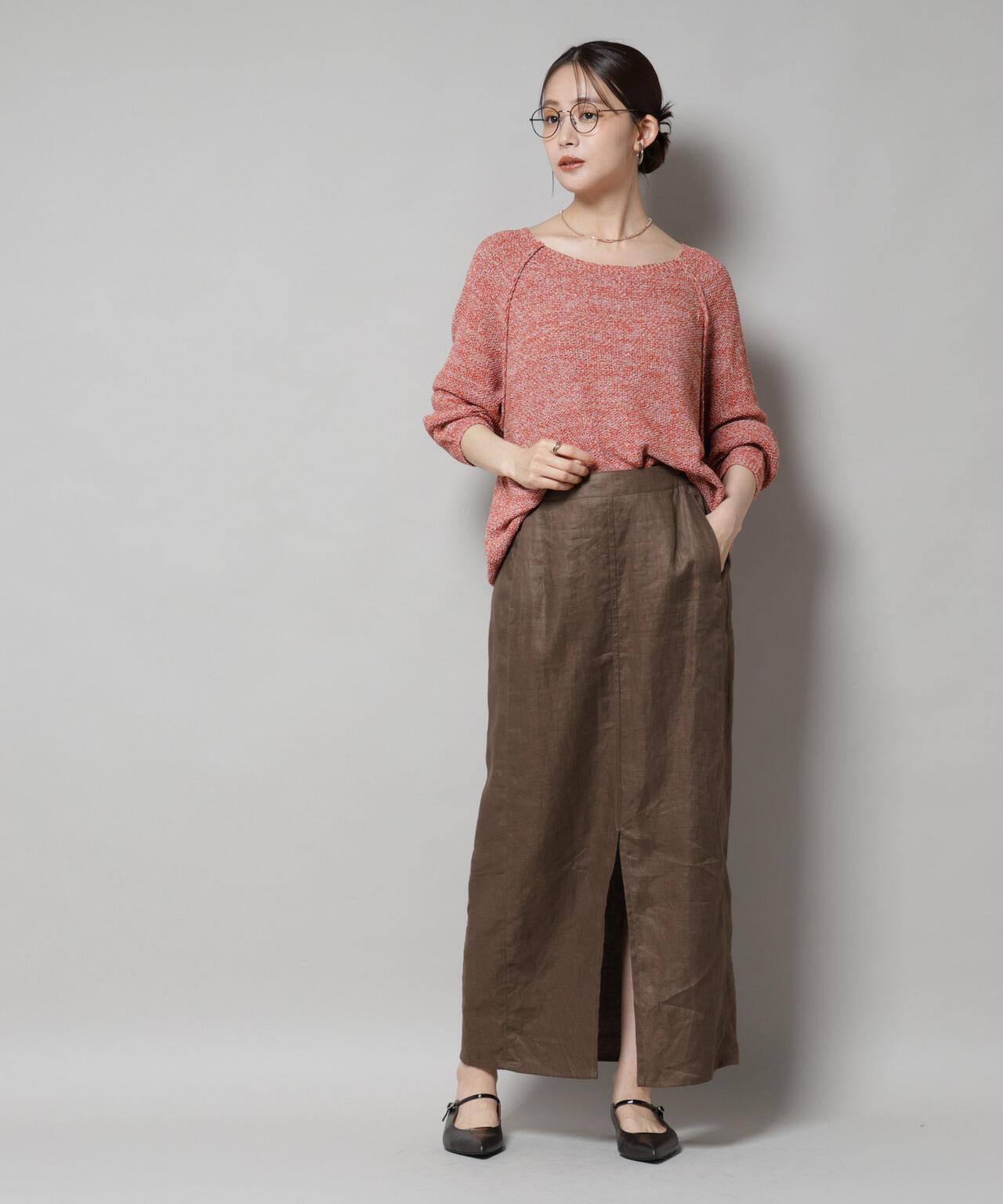 メランジクルーネックニット | NANO universe（ナノ・ユニバース