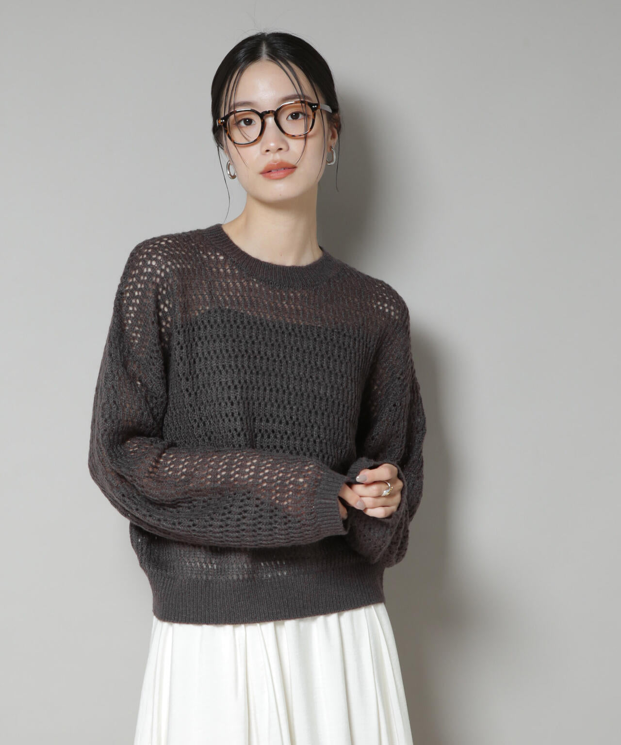 モヘヤライクメッシュニットトップス | NANO universe（ナノ