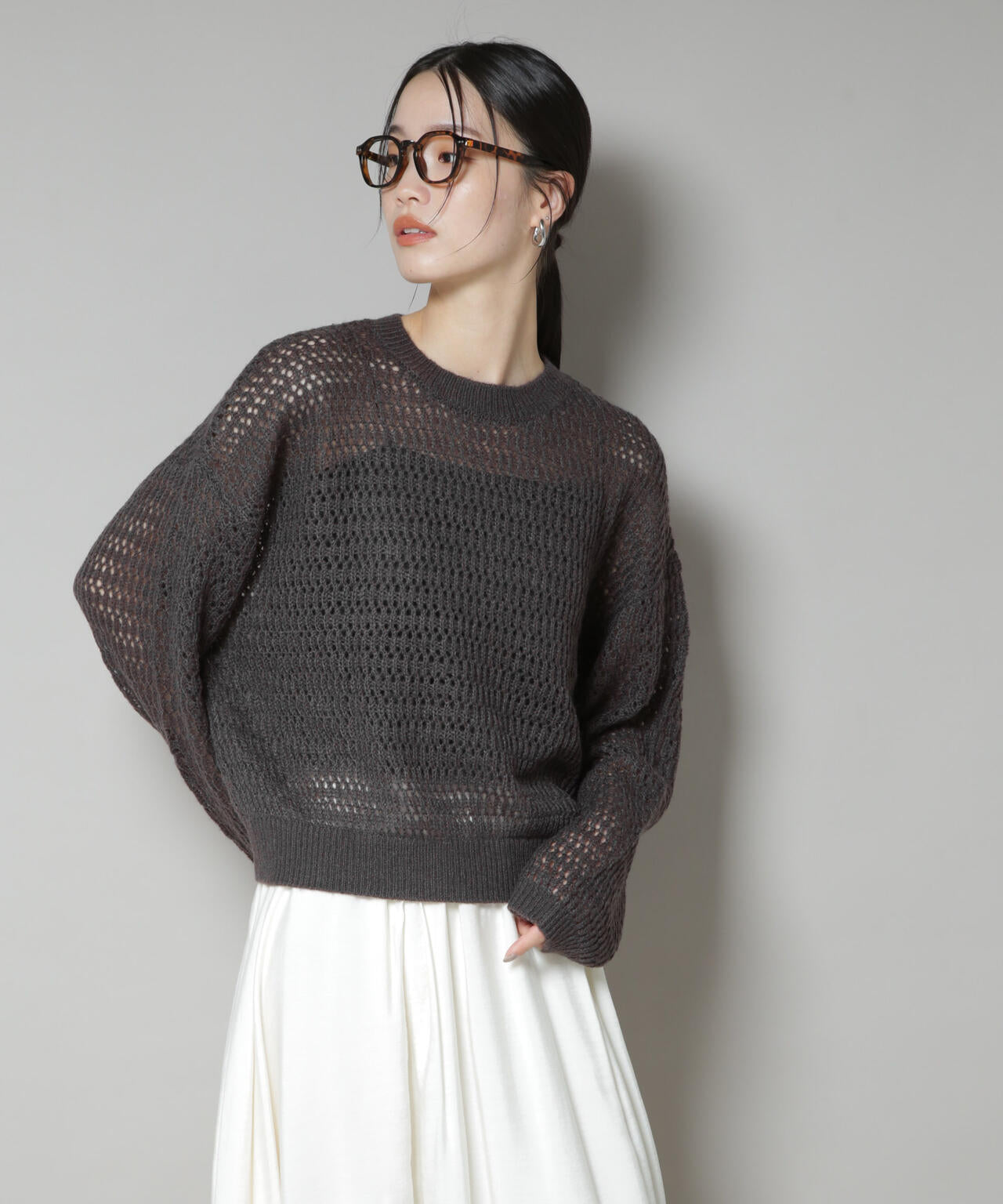 モヘヤライクメッシュニットトップス | NANO universe（ナノ