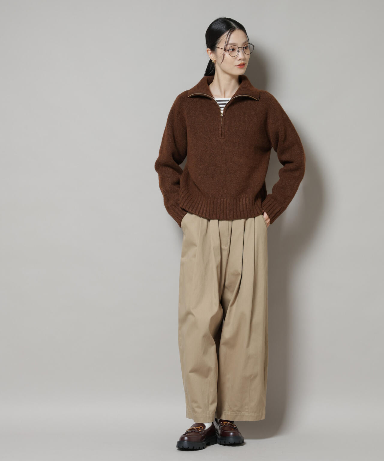 ハーフジップニットプルオーバー | NANO universe（ナノ・ユニバース