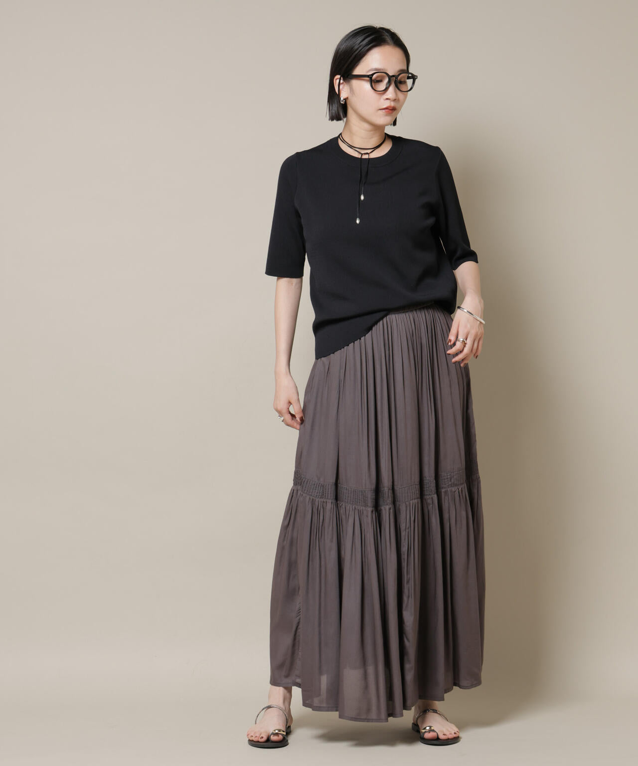 洗濯機洗い可UVカット接触冷感半袖ニット