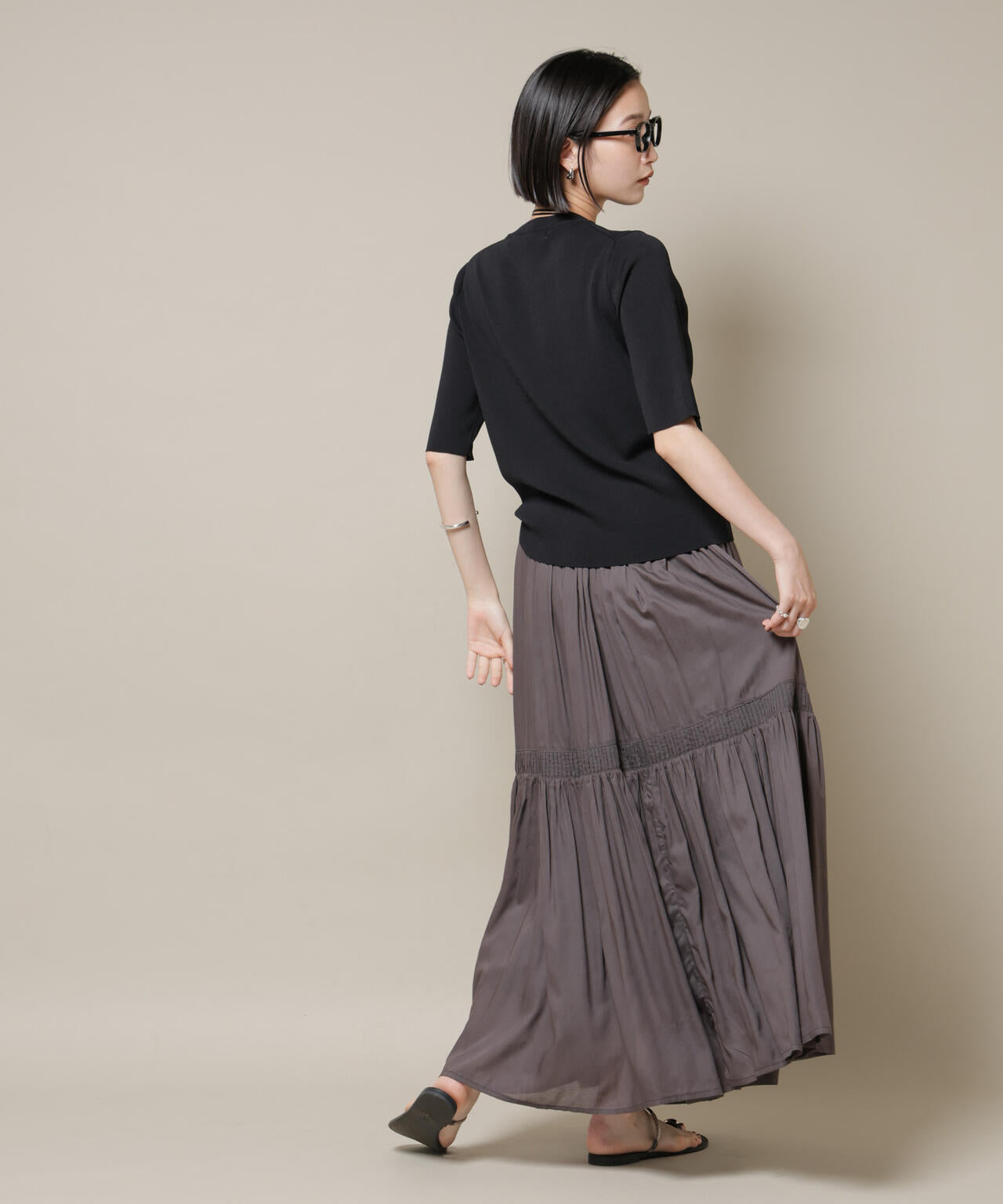 洗濯機洗い可UVカット接触冷感半袖ニット