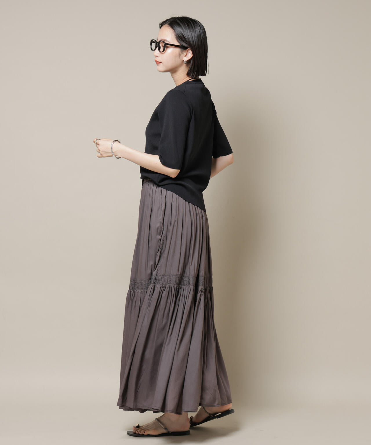 洗濯機洗い可UVカット接触冷感半袖ニット