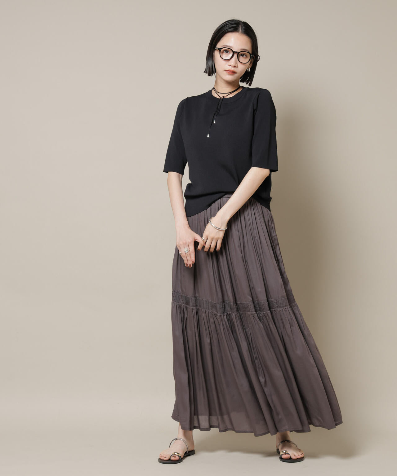 洗濯機洗い可UVカット接触冷感半袖ニット