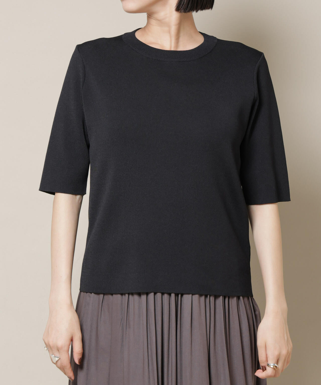 洗濯機洗い可UVカット接触冷感半袖ニット