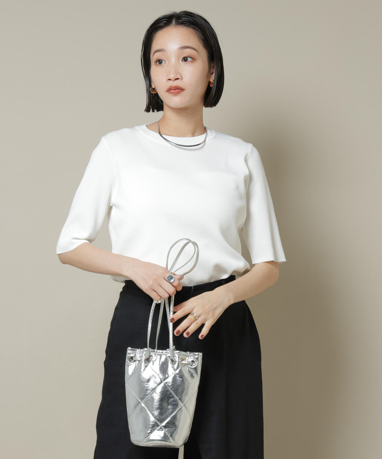 洗濯機洗い可UVカット接触冷感半袖ニット