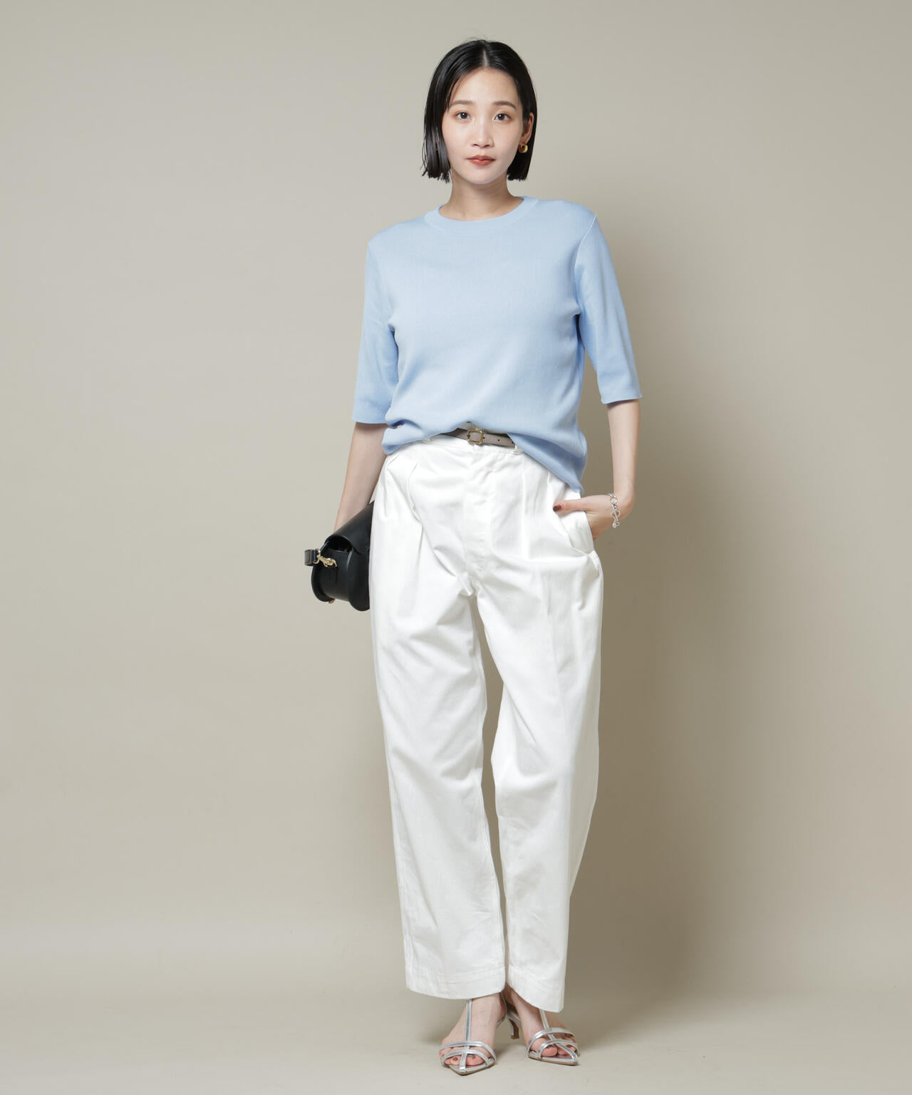 洗濯機洗い可UVカット接触冷感半袖ニット