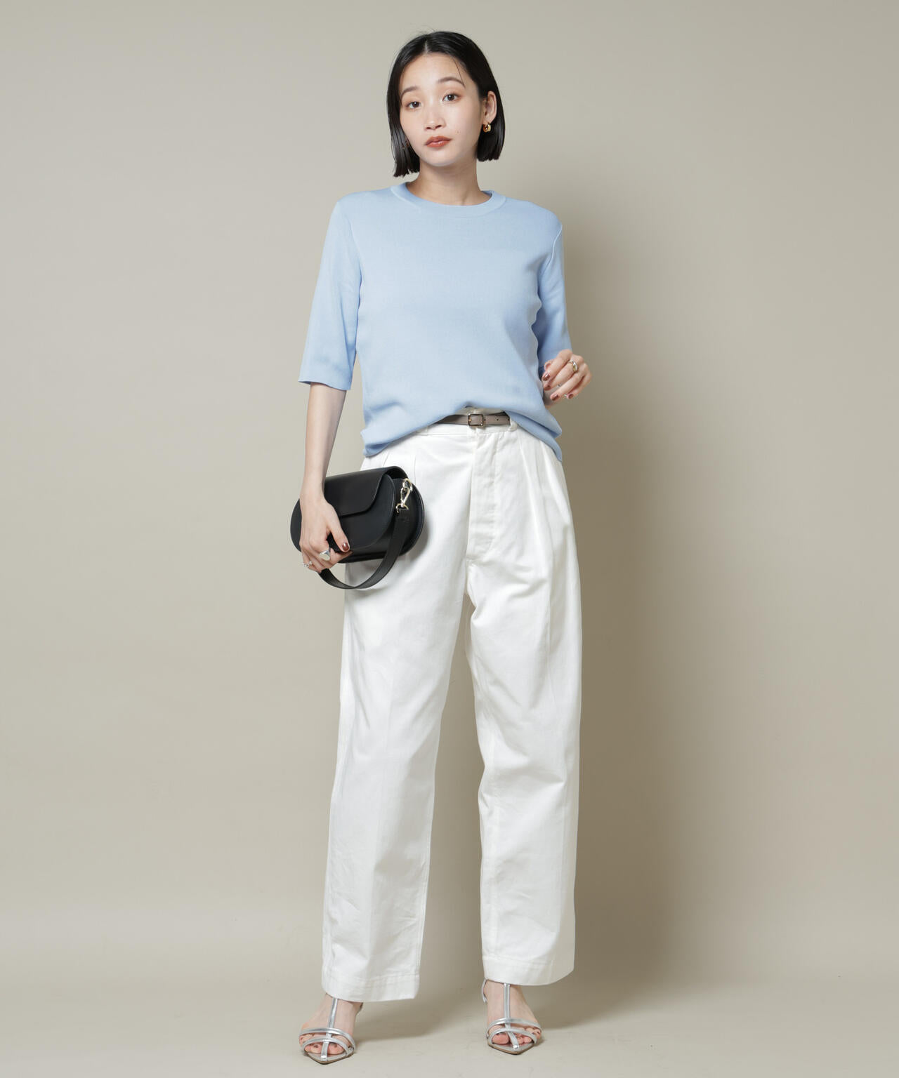 洗濯機洗い可UVカット接触冷感半袖ニット