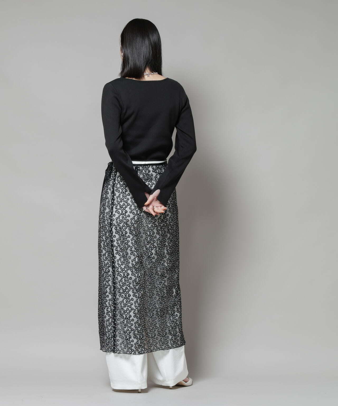 【うな】 スクエア&ボートネック前後2wayニットプルオーバー | NANO universe