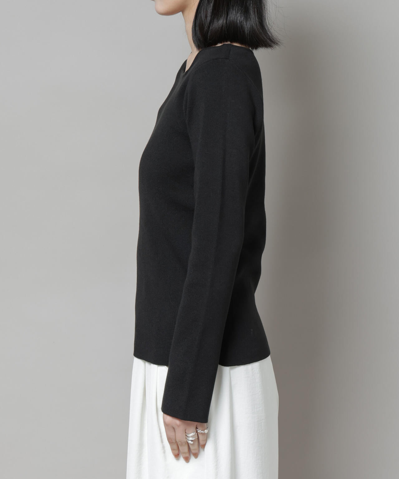 スクエア&ボートネック前後2wayニットプルオーバー