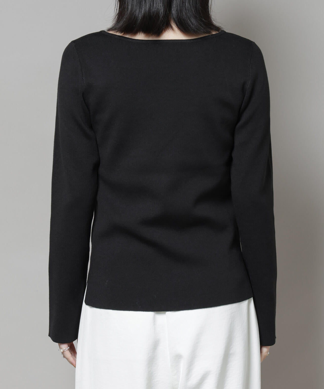 スクエア&ボートネック前後2wayニットプルオーバー