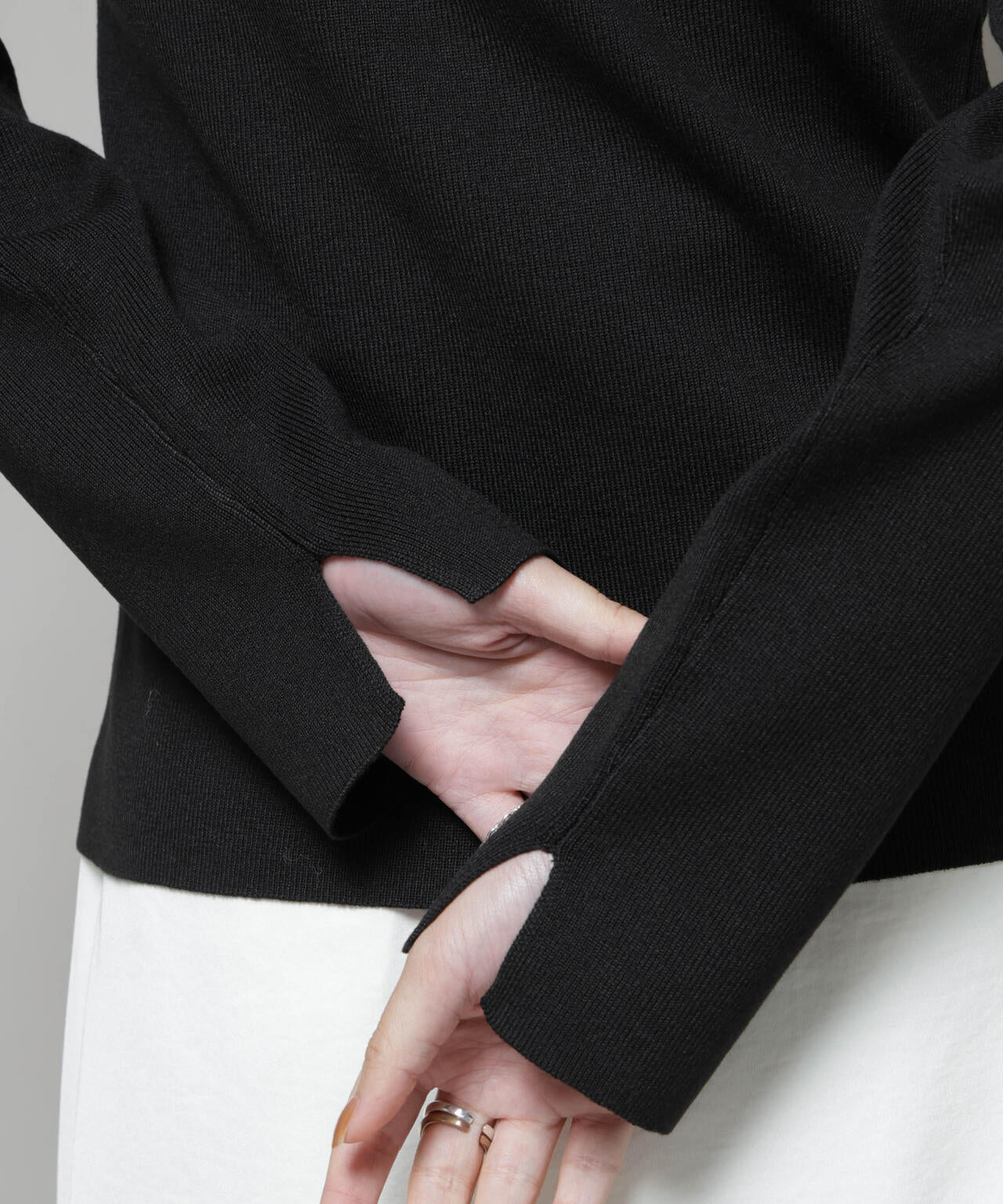 スクエア&ボートネック前後2wayニットプルオーバー