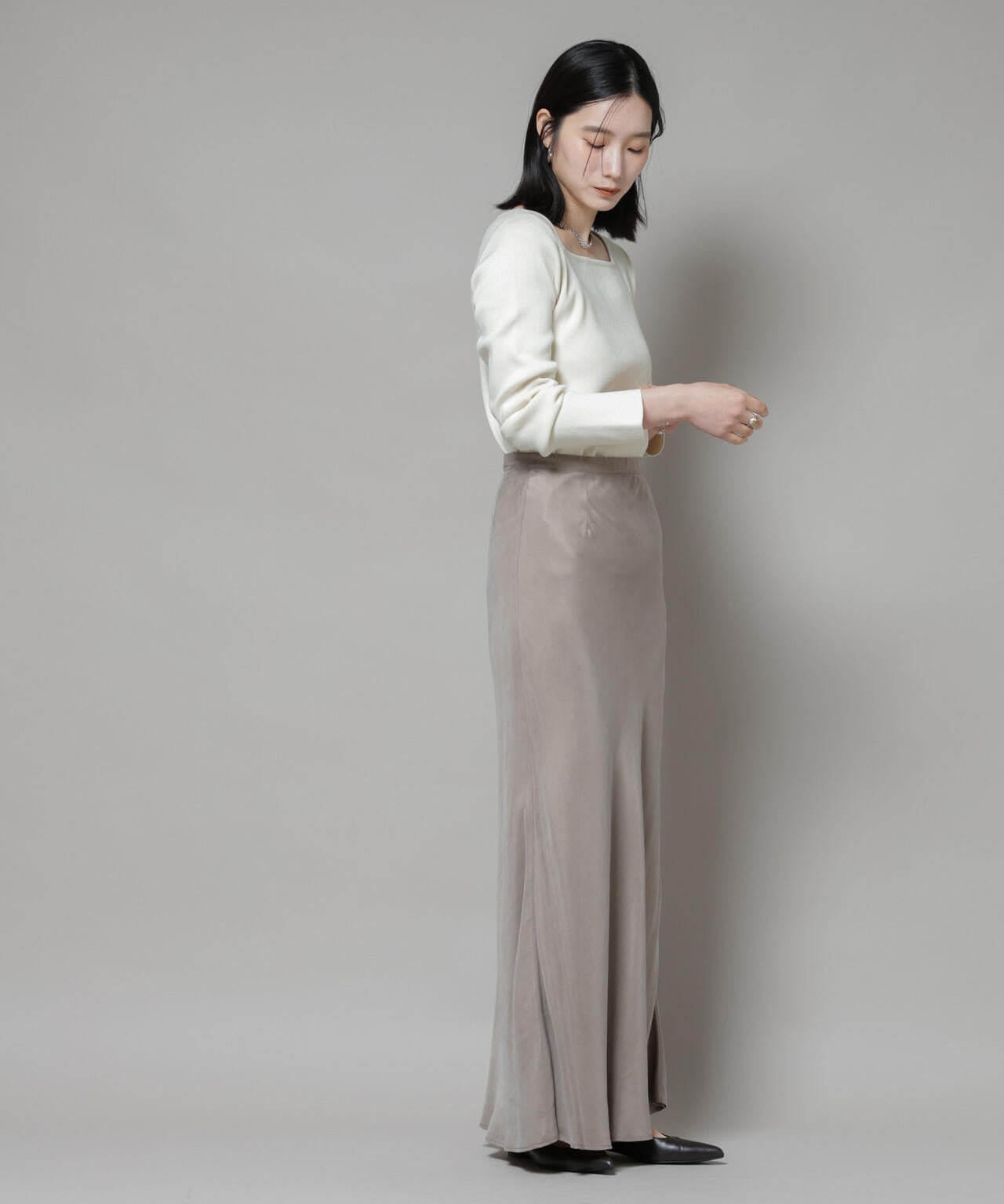 スクエア&ボートネック前後2wayニットプルオーバー