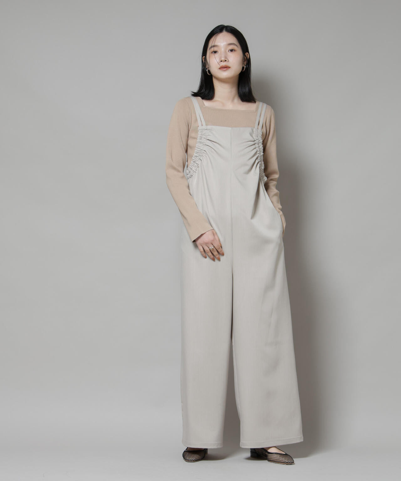 スクエア&ボートネック前後2wayニットプルオーバー