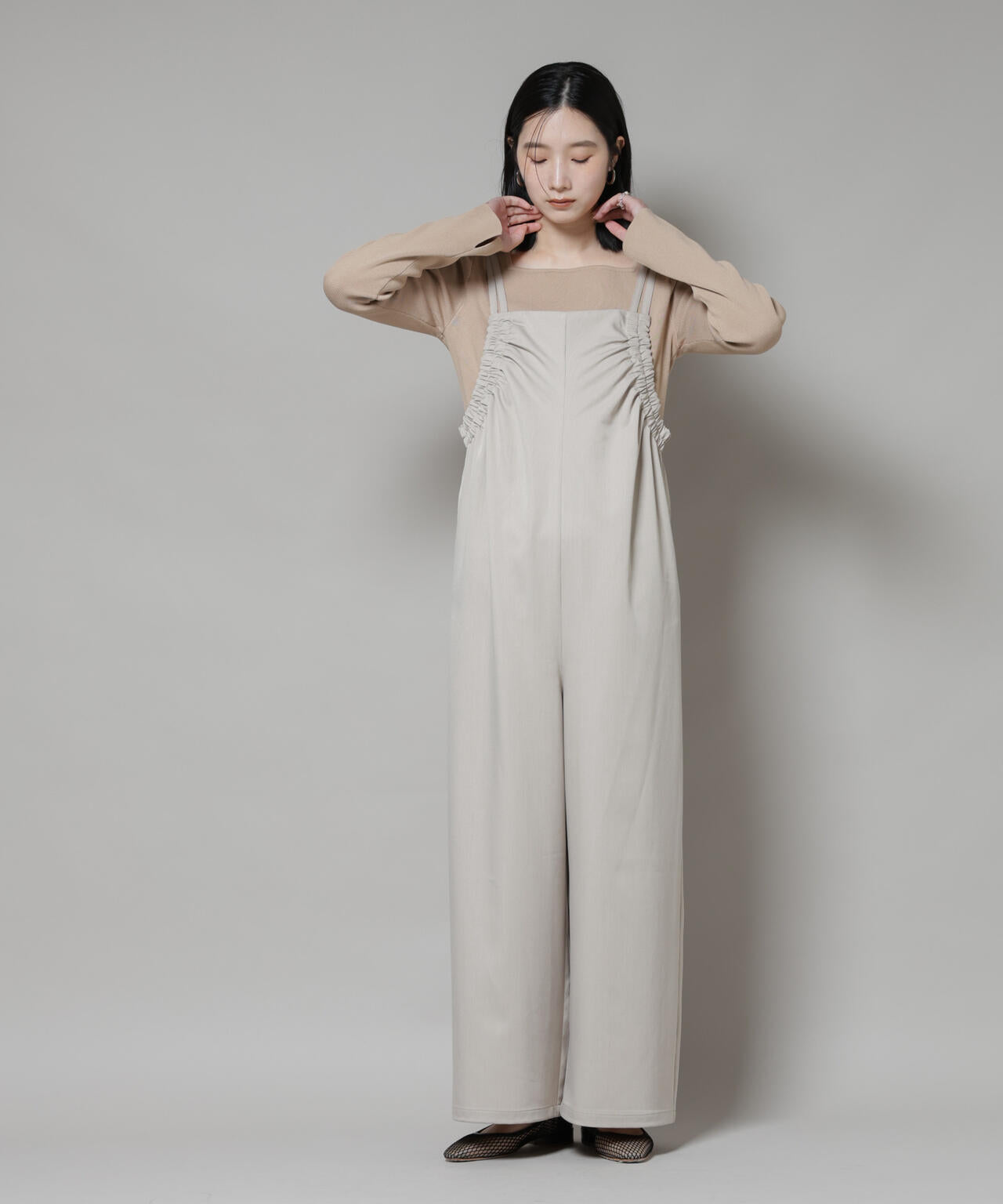 スクエア&ボートネック前後2wayニットプルオーバー