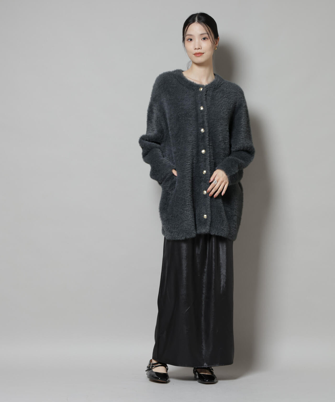 配色シャギーニットジャケット | NANO universe（ナノ・ユニバース