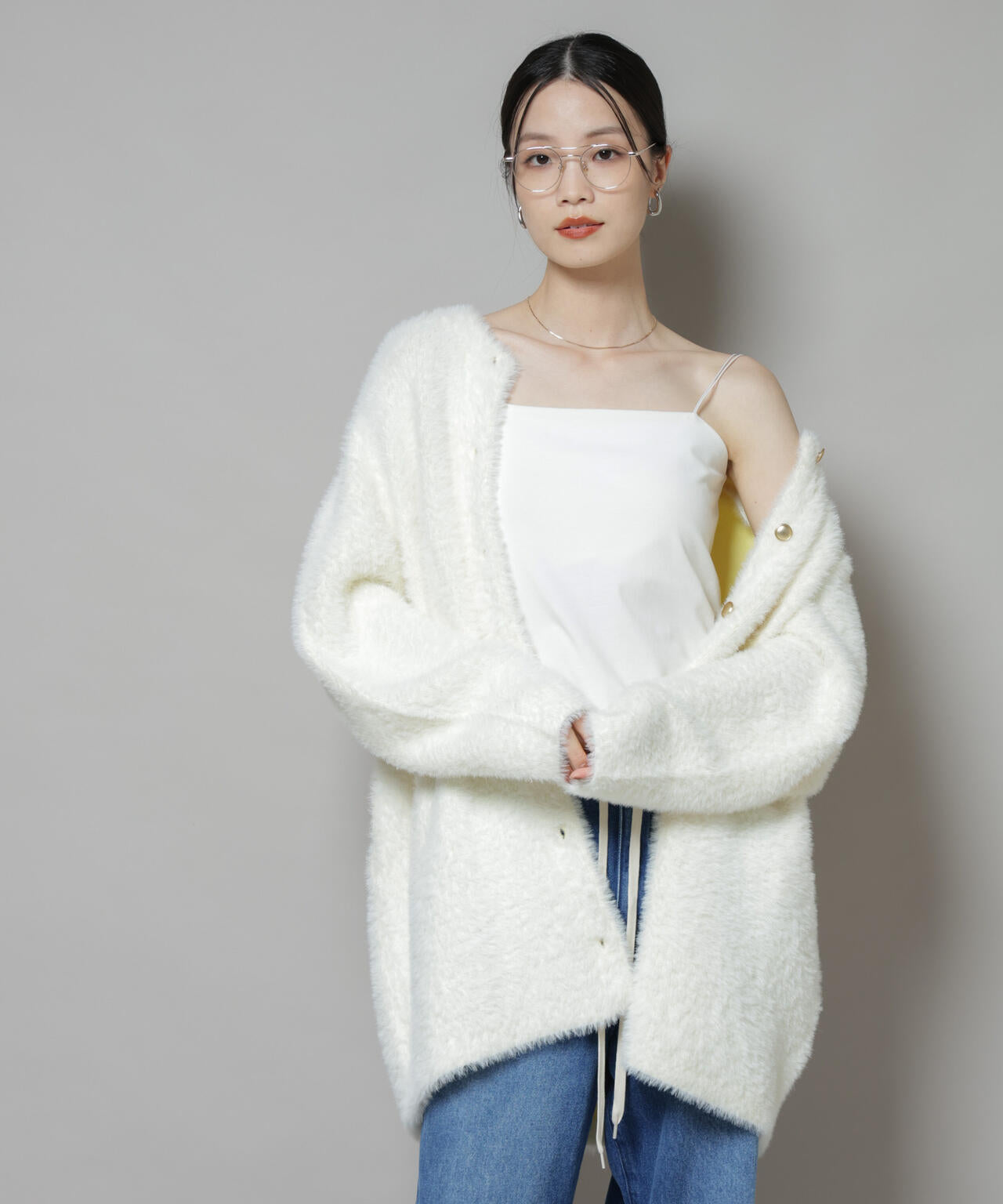 配色シャギーニットジャケット | NANO universe（ナノ・ユニバース