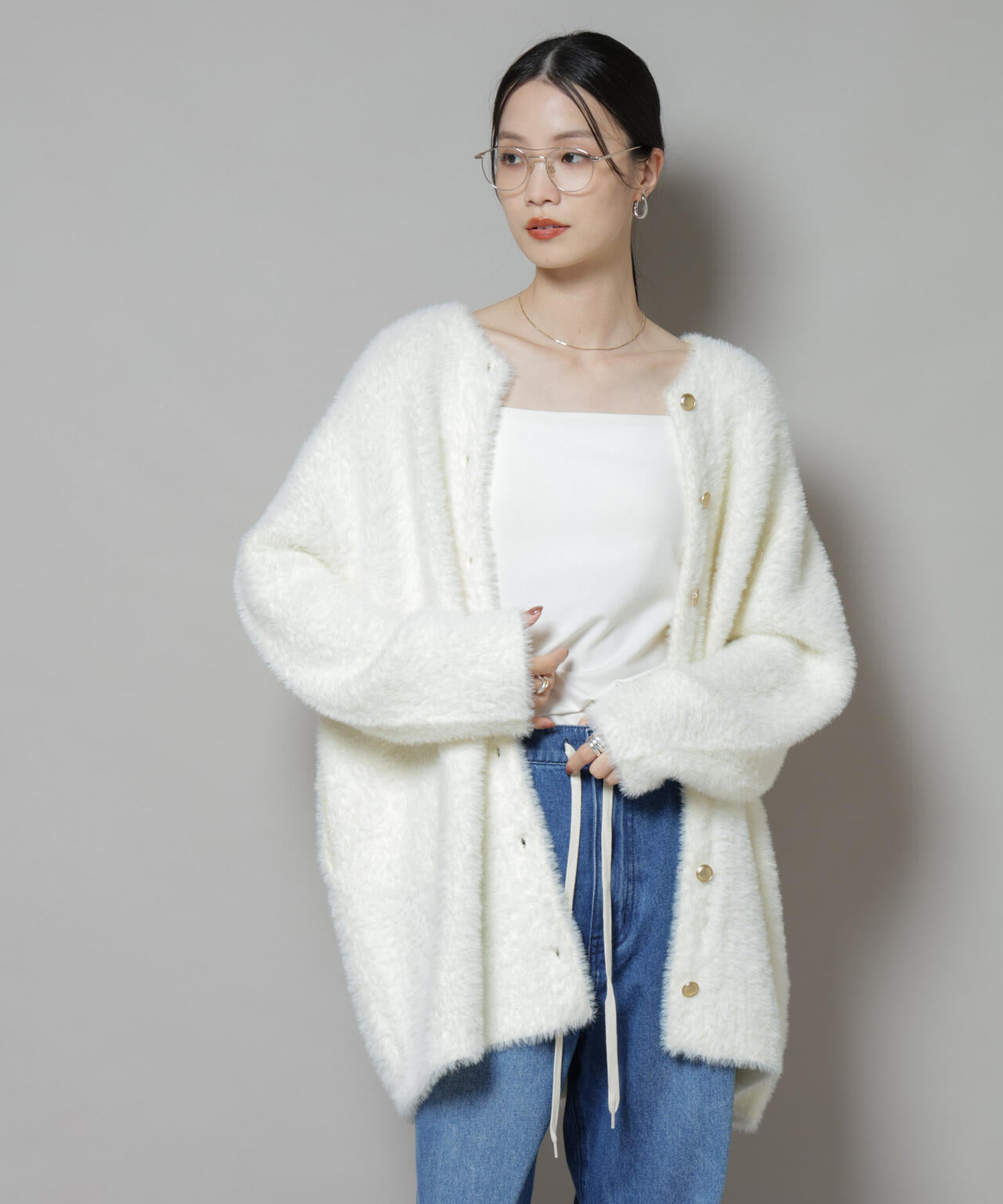 Y’ｓ　24SS　編み上げプルオーバーニット（白）タグ有り Y's 24SS 編み上げプルオーバーニット（白）タグ有り