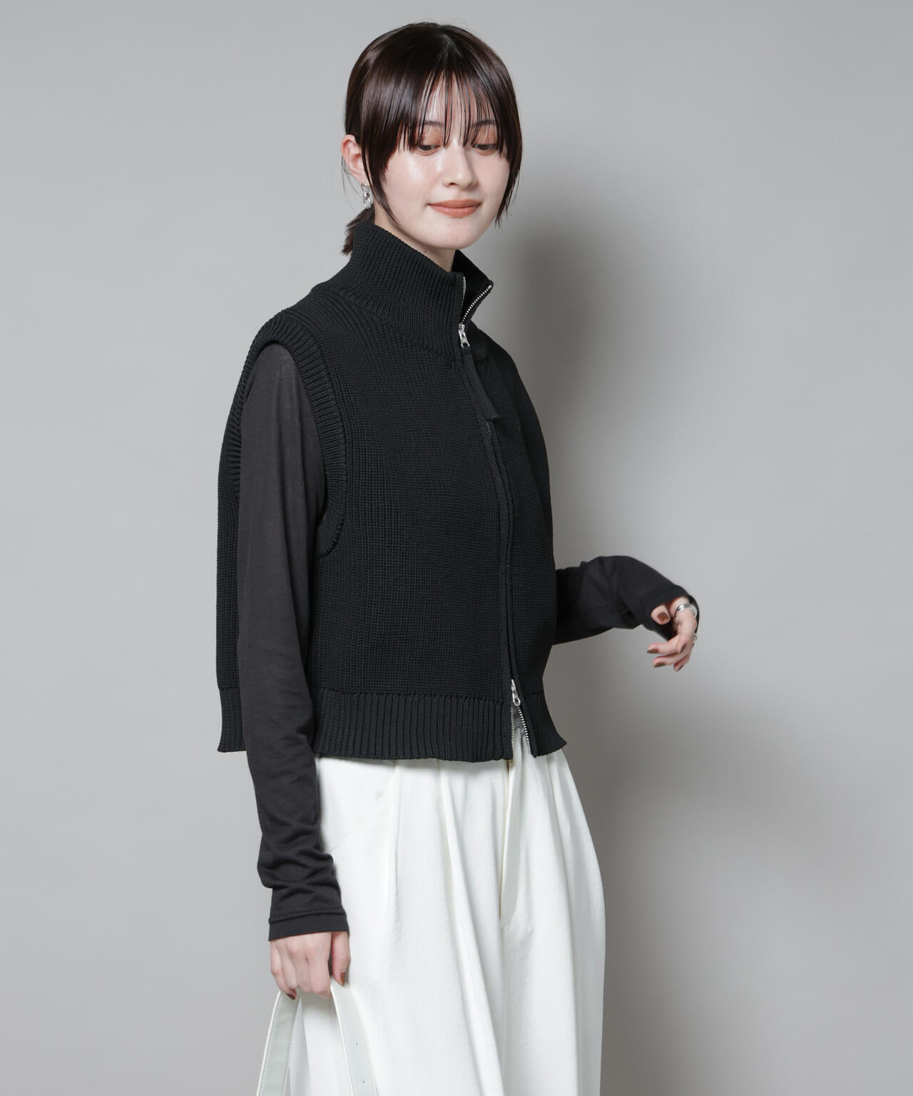 ダブルジップアップドライバーズニットベスト | NANO universe（ナノ