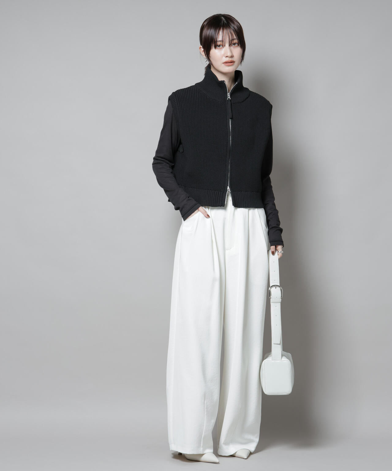 ダブルジップアップドライバーズニットベスト | NANO universe（ナノ