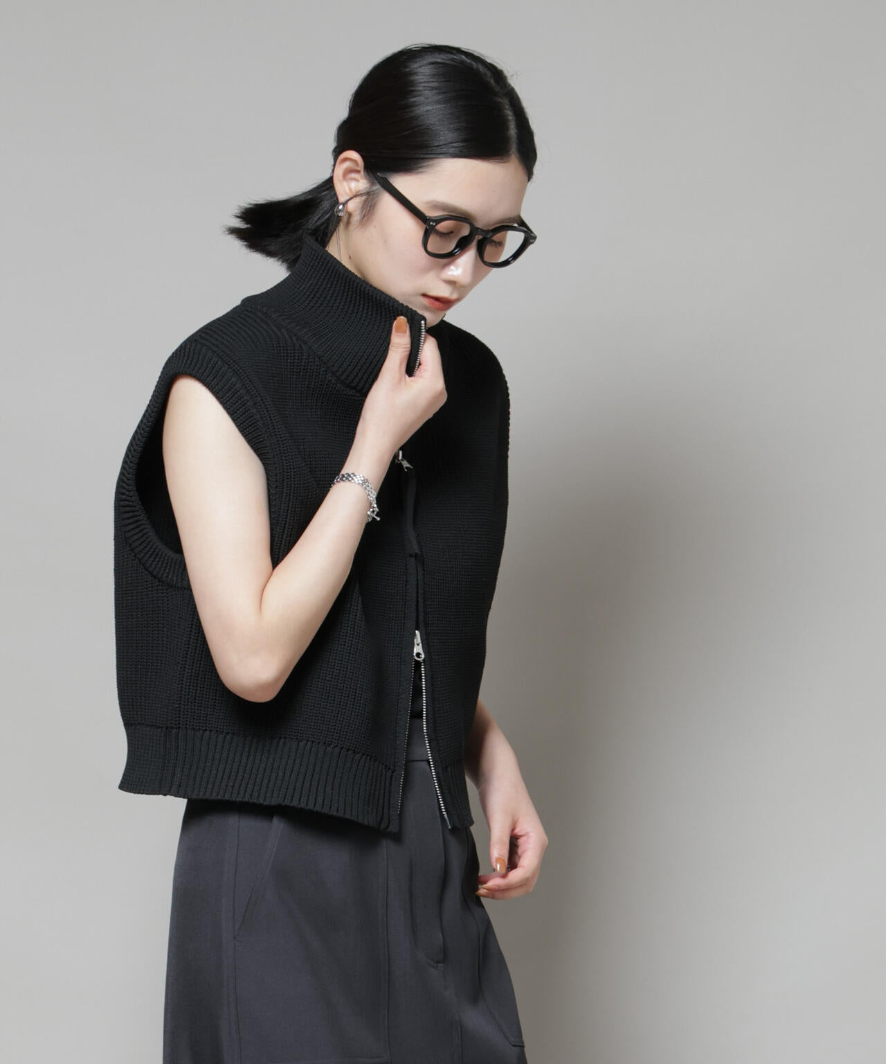 ダブルジップアップドライバーズニットベスト | NANO universe（ナノ