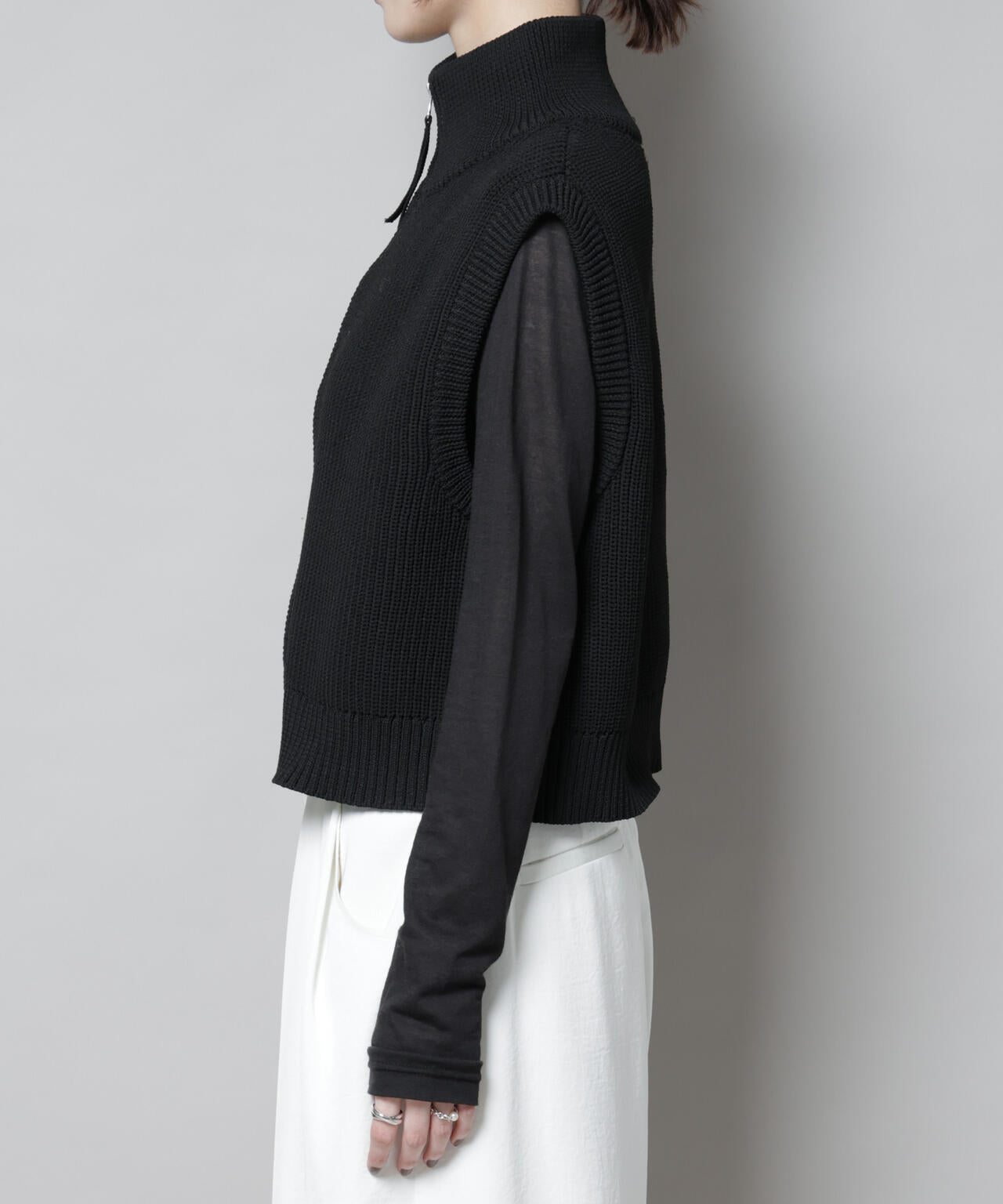 ダブルジップアップドライバーズニットベスト | NANO universe