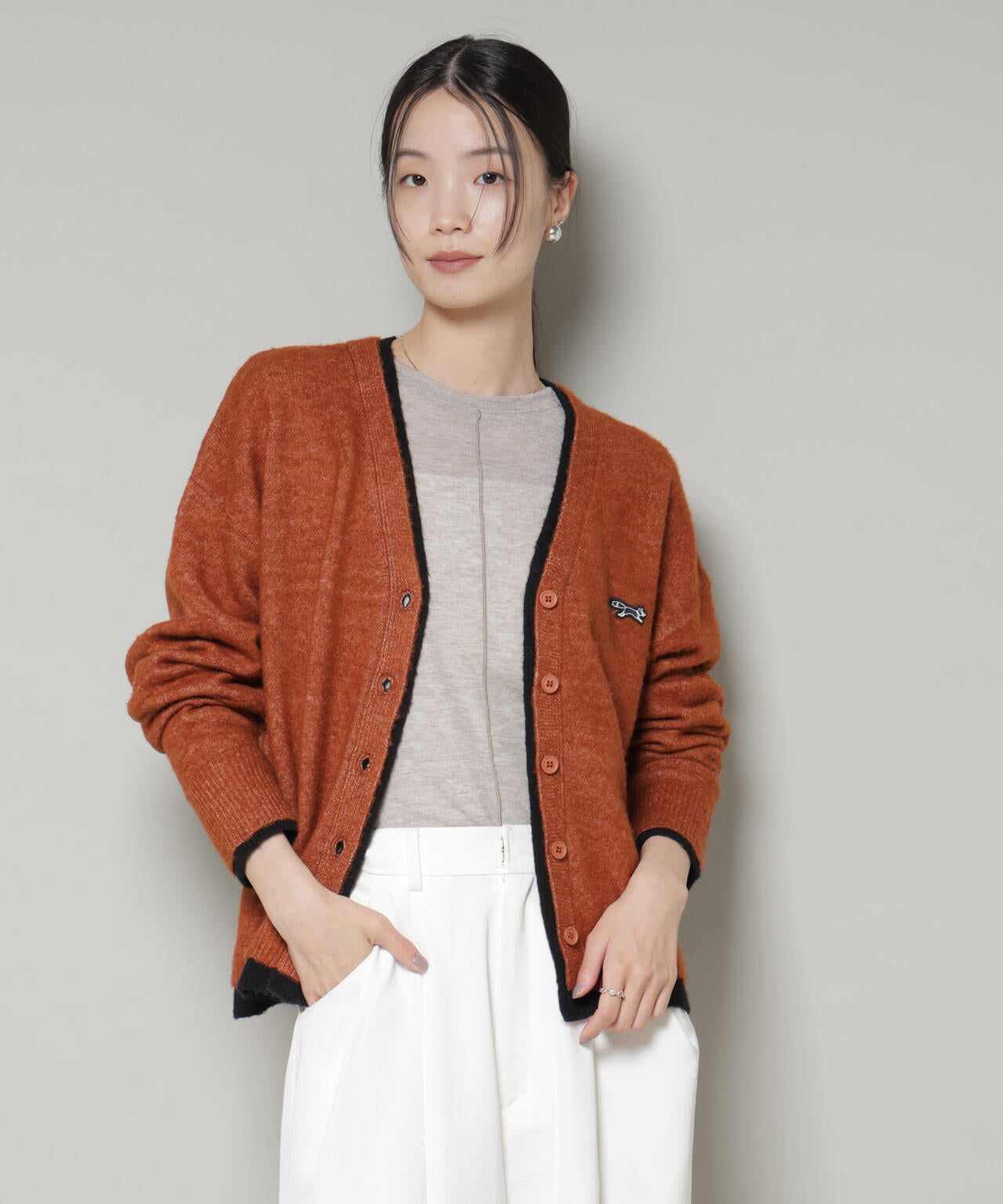 PENNEYS別注TheFOXバイカラーVネックカーディガン | NANO universe