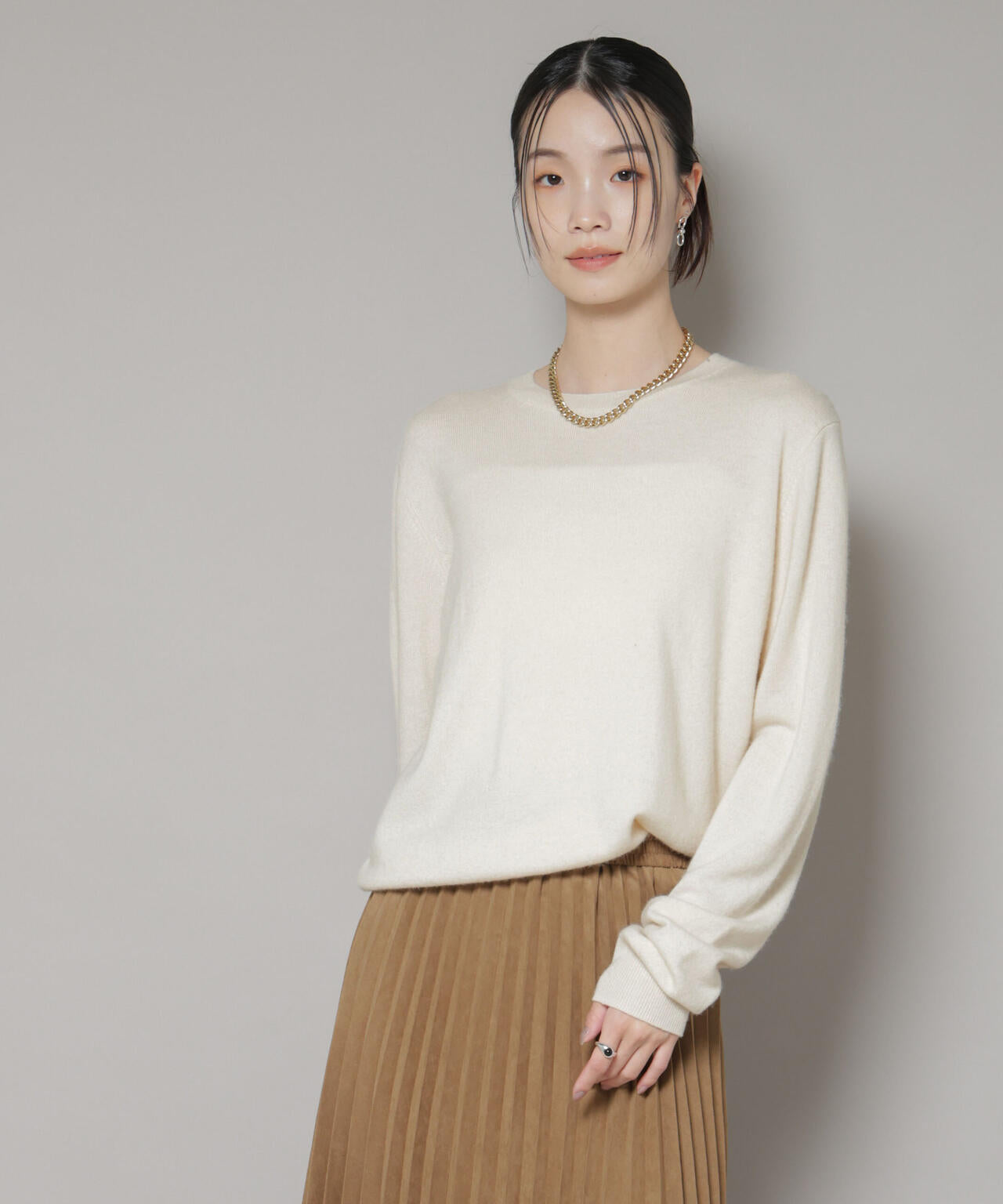 クルーネックカシミヤ混ニットプルオーバー | NANO universe（ナノ