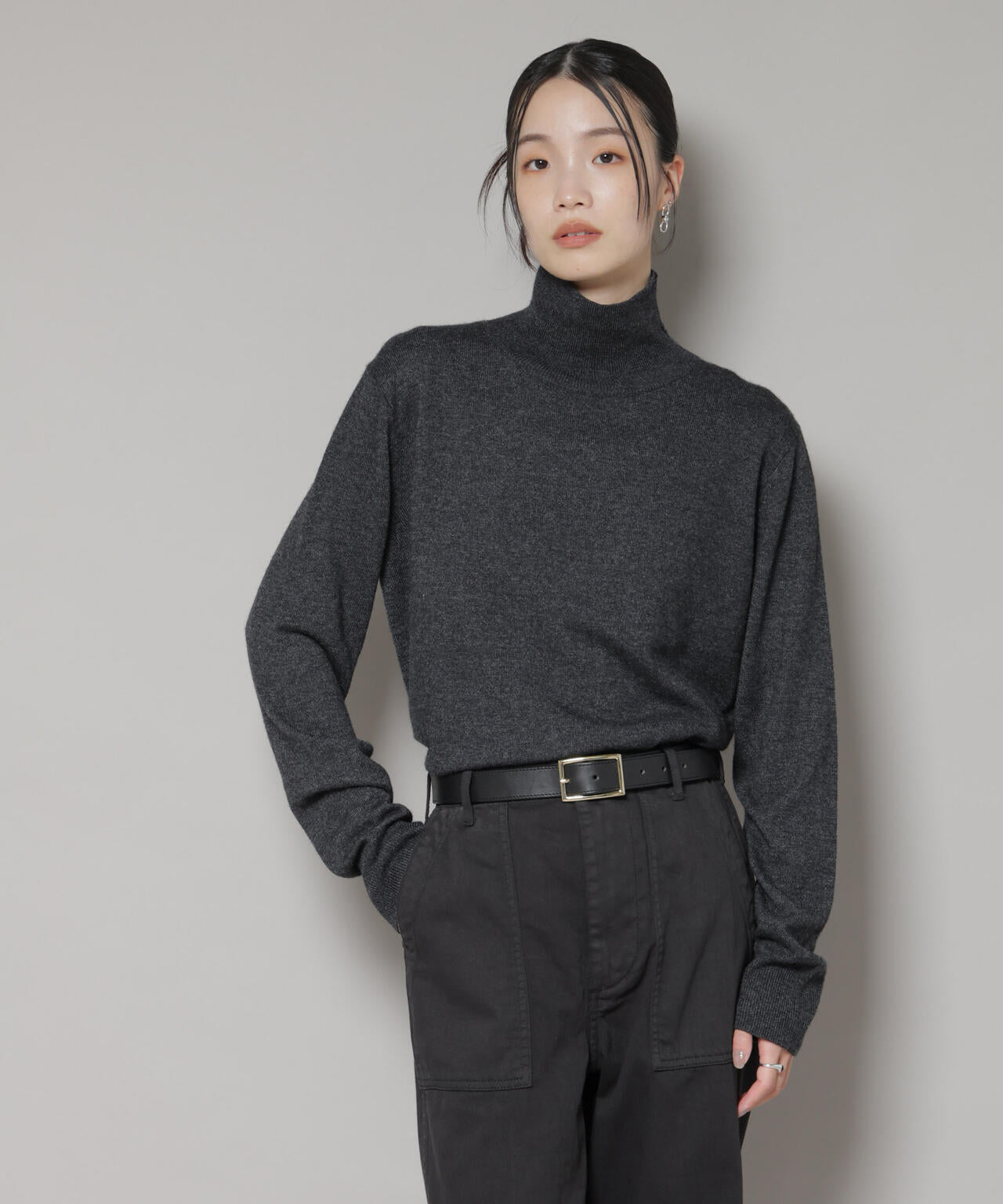 タートルネックカシミヤ混ニットプルオーバー | NANO universe（ナノ