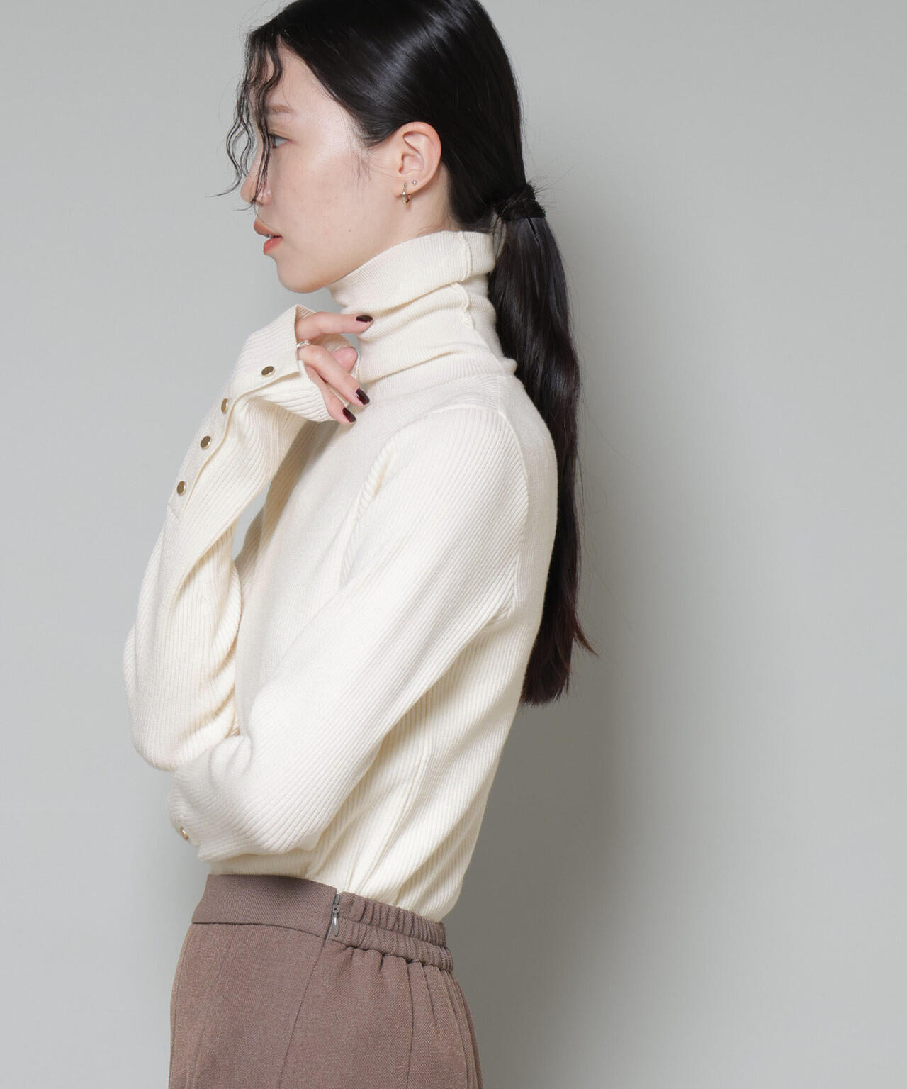 洗濯機洗可メタルボタンリブニット | NANO universe（ナノ・ユニバース