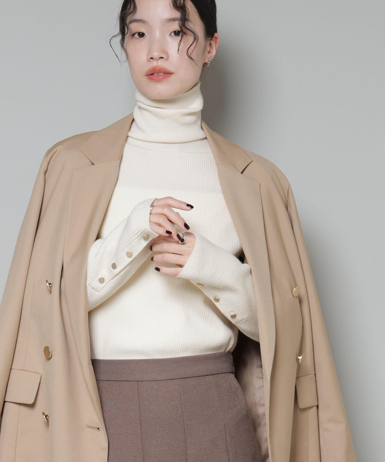 洗濯機洗可メタルボタンリブニット | NANO universe（ナノ・ユニバース