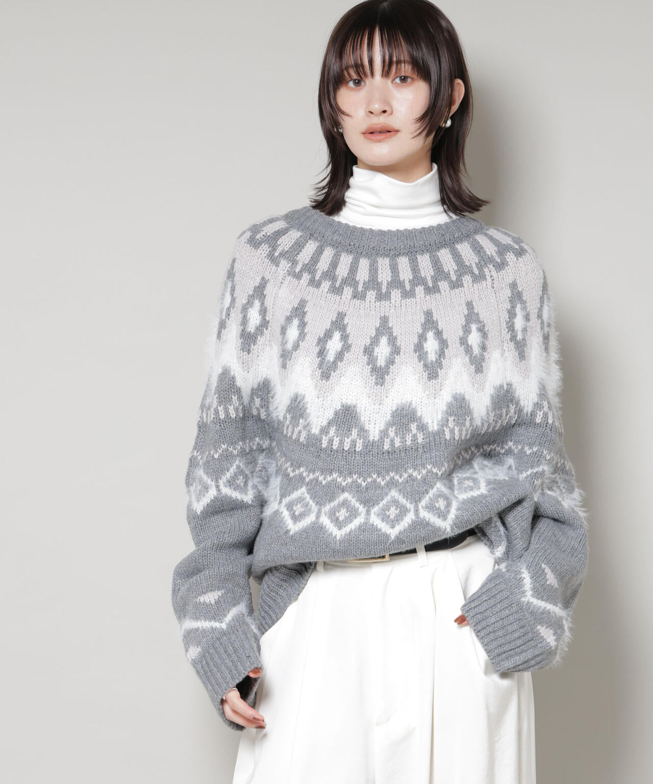 希少美ユーズドナンバーナインダメージ加工キズ刺繍長袖Vネックニット3 NUMBER (N)INE/ナンバーナイン WOOL ALPACA RIPPED KNIT PULLOVER