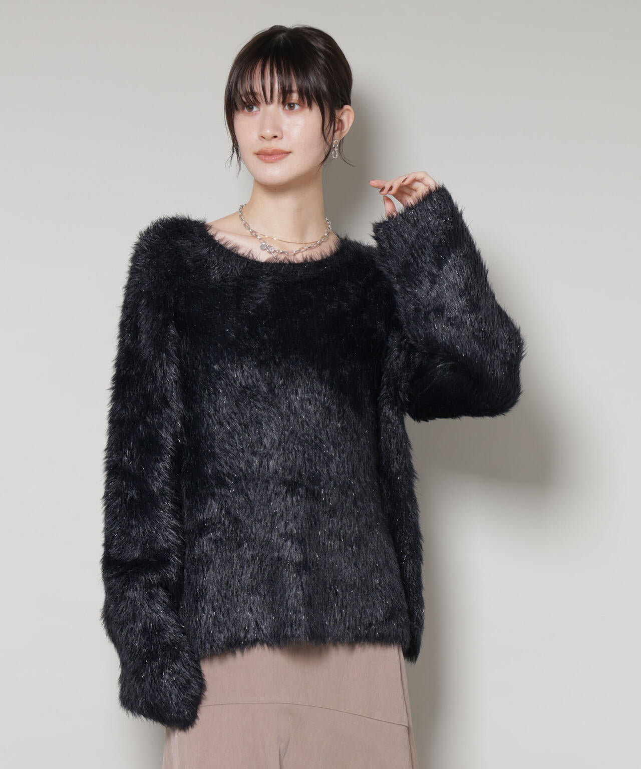 その他 gustave ミックスシャギーボートネックワイドニット | NANO universe（ナノ