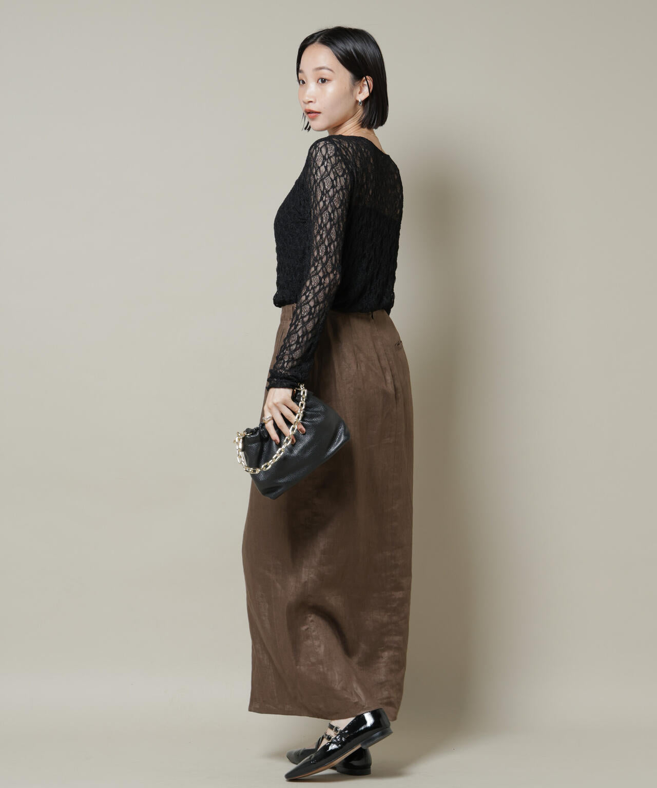 シアーレースロングスリーブトップス(セットアップ可)