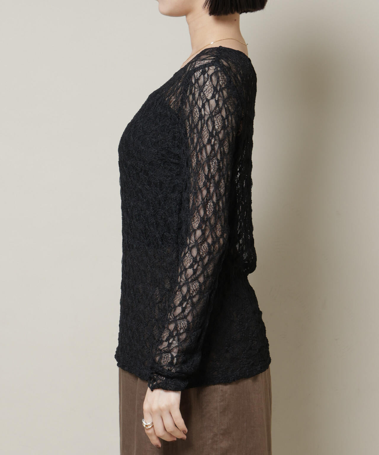 シアーレースロングスリーブトップス(セットアップ可)