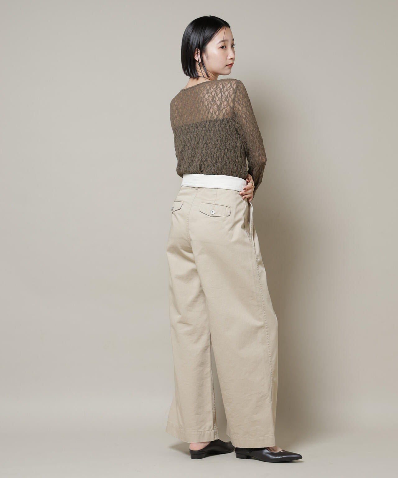 シアーレースロングスリーブトップス(セットアップ可)