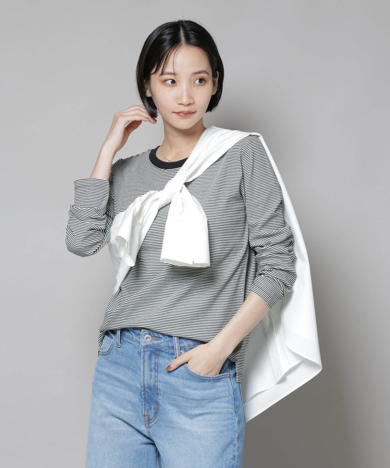 ミジンボーダーロングスリーブTシャツ | NANO universe（ナノ