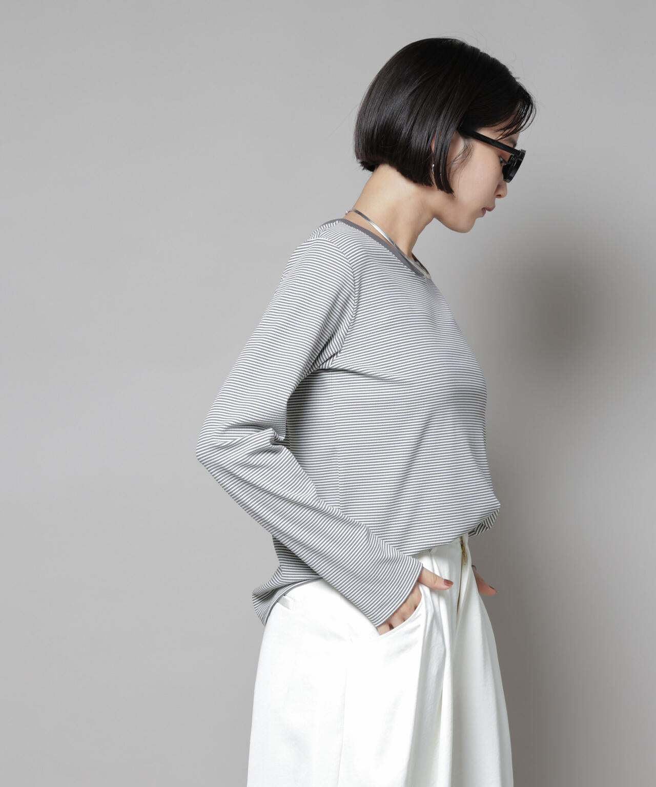 ミジンボーダーロングスリーブTシャツ | NANO universe（ナノ