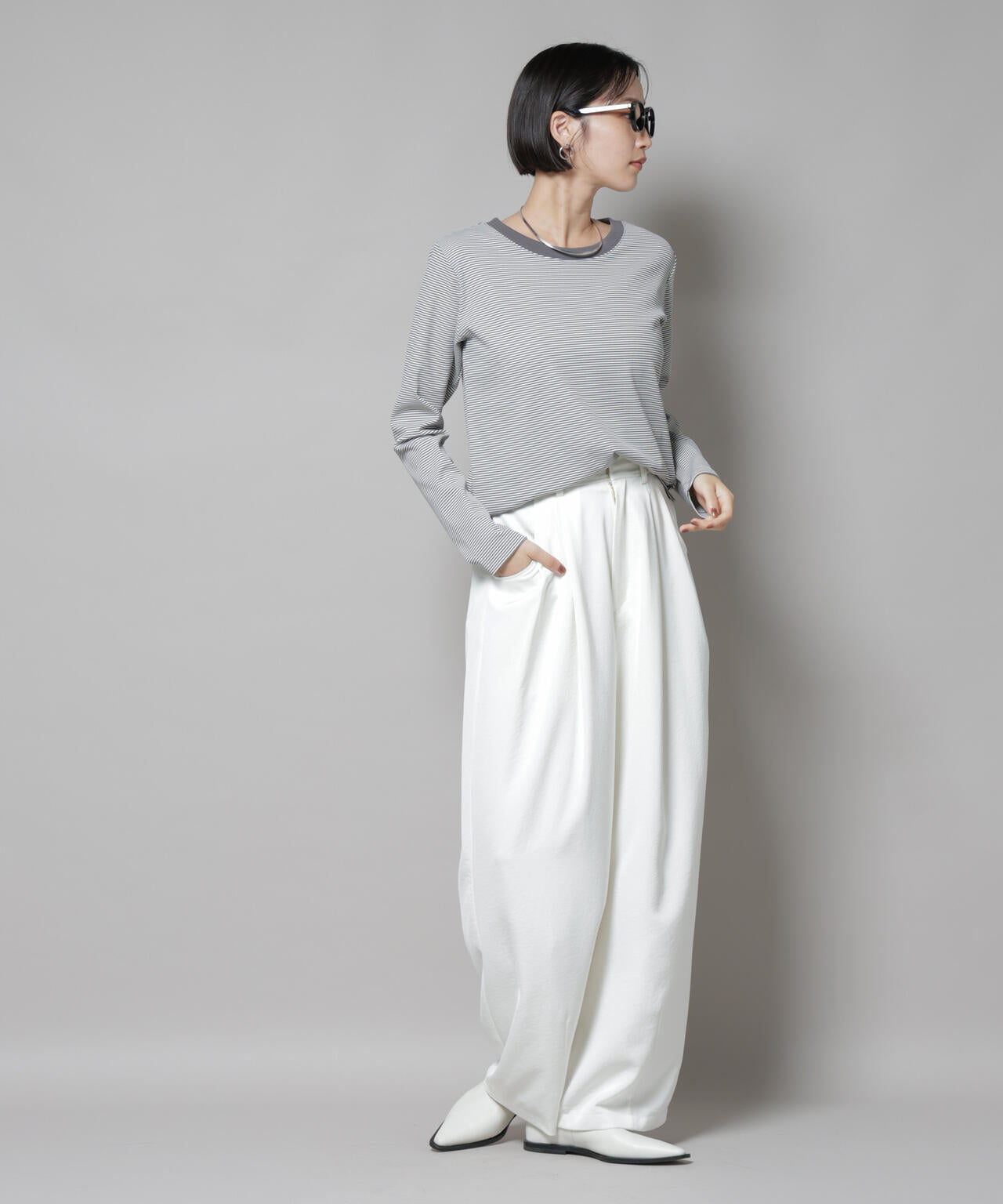 ミジンボーダーロングスリーブTシャツ | NANO universe（ナノ