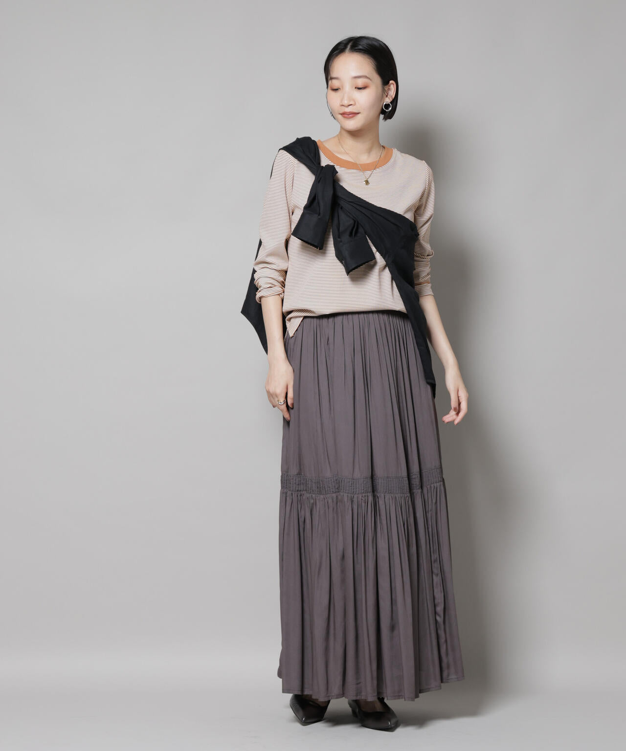 ミジンボーダーロングスリーブTシャツ