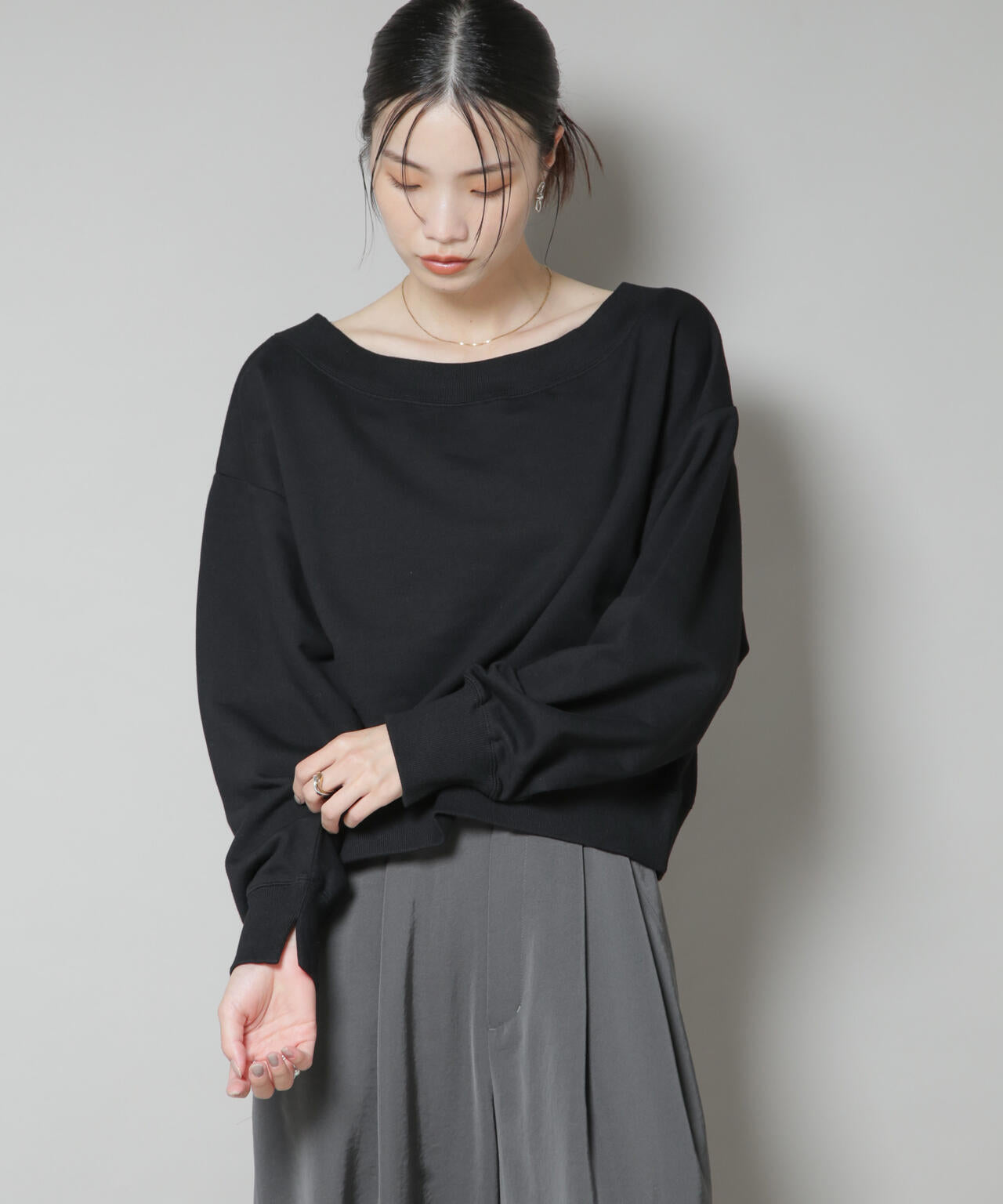 ワイドボートネックスウェットトップス | NANO universe（ナノ