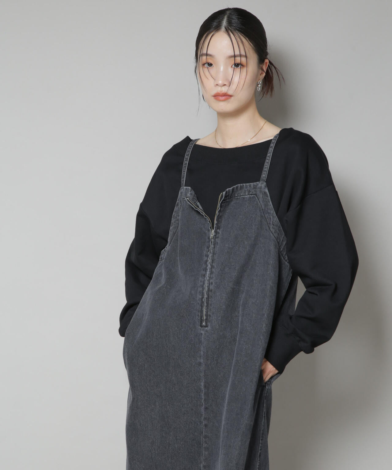 ワイドボートネックスウェットトップス