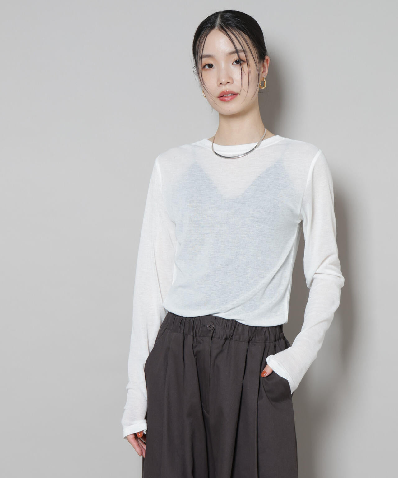 前後2wayシアーフライスカットトップス | NANO universe（ナノ