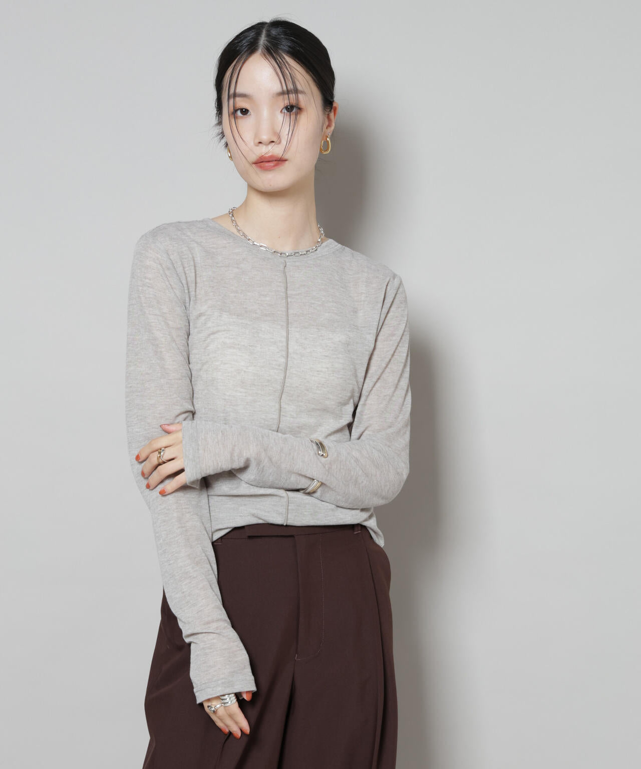 前後2wayシアーフライスカットトップス | NANO universe（ナノ