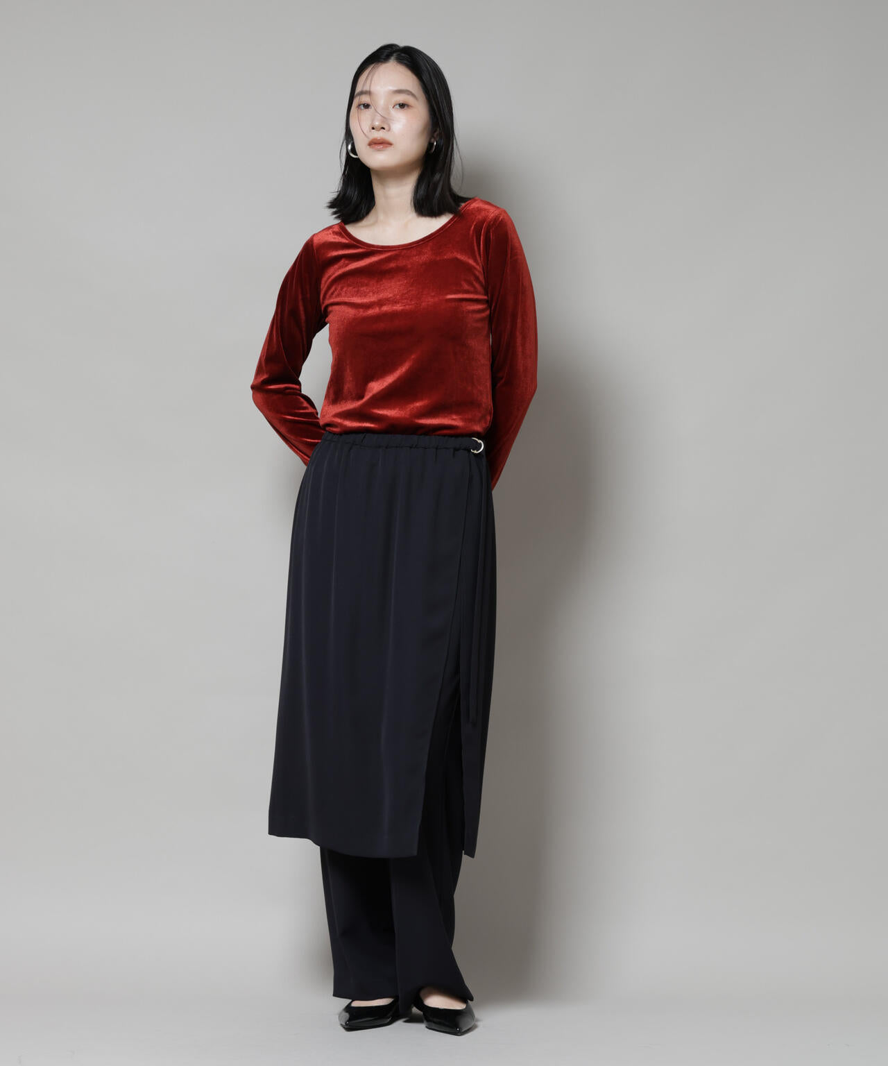 前後2wayベロアカットトップス(セットアップ可)